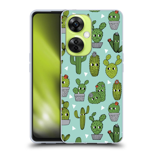 Andrea Lauren Design Plant Pattern Happy Cactus Soft Gel Case for OnePlus Nord CE 3 Lite 5G