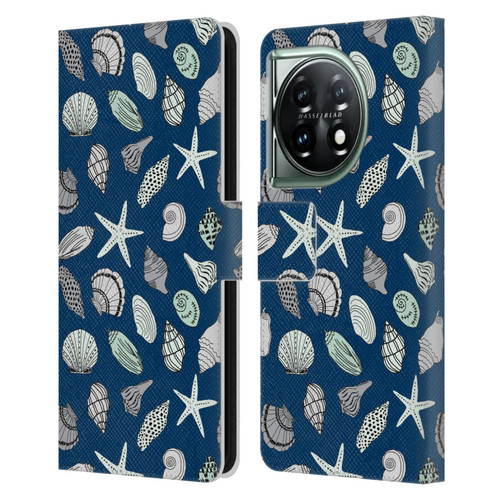 Andrea Lauren Design Sea Animals Shells Leather Book Wallet Case Cover For OnePlus 11 5G