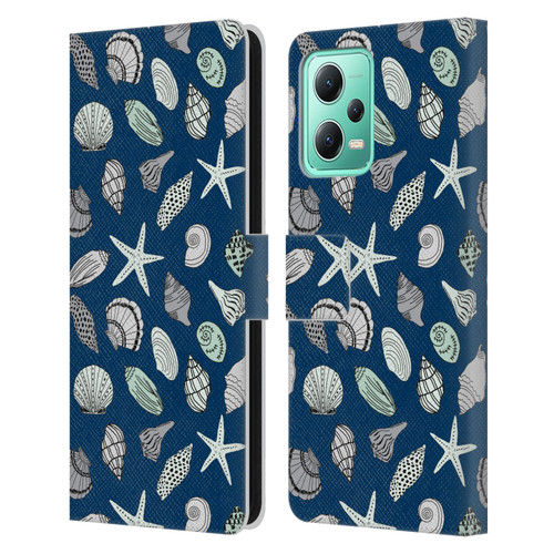 Andrea Lauren Design Sea Animals Shells Leather Book Wallet Case Cover For Xiaomi Redmi Note 12 5G