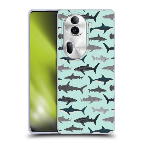 Andrea Lauren Design Sea Animals Sharks Soft Gel Case for OPPO Reno11 Pro