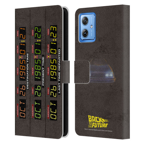 Back to the Future I Graphics Time Circuits Leather Book Wallet Case Cover For Motorola Moto G54 5G