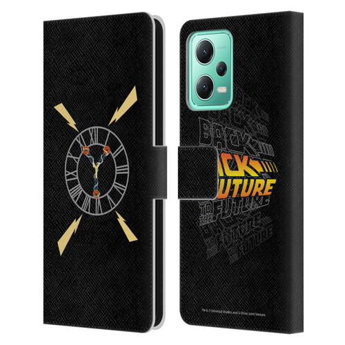Back to the Future I Graphics Clock Tower Leather Book Wallet Case Cover For Xiaomi Redmi Note 12 5G
