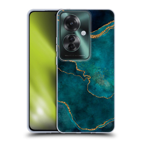 LebensArt Mineral Marble Glam Turquoise Soft Gel Case for OPPO Reno11 F 5G / F25 Pro 5G