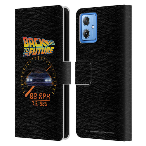 Back to the Future I Quotes 88 MPH Leather Book Wallet Case Cover For Motorola Moto G54 5G