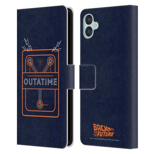 Back to the Future I Quotes Outatime Leather Book Wallet Case Cover For Samsung Galaxy M04 5G / A04e