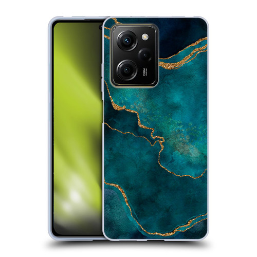 LebensArt Mineral Marble Glam Turquoise Soft Gel Case for Xiaomi Redmi Note 12 Pro 5G