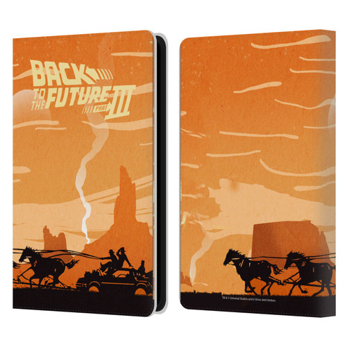 Back to the Future Movie III Car Silhouettes Car In Desert Leather Book Wallet Case Cover For Amazon Kindle Paperwhite 5 (2021)