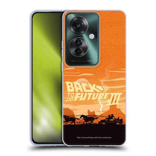 Back to the Future Movie III Car Silhouettes Desert Soft Gel Case for OPPO Reno11 F 5G / F25 Pro 5G