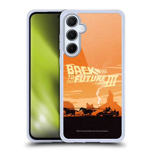 Back to the Future Movie III Car Silhouettes Desert Soft Gel Case for Samsung Galaxy A55 5G