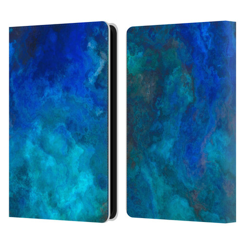 LebensArt Textures Blue Malachit Leather Book Wallet Case Cover For Amazon Kindle Paperwhite 5 (2021)