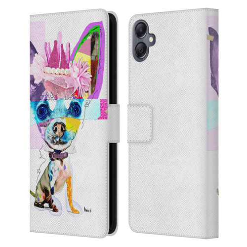 Michel Keck Animal Collage Chihuahua Leather Book Wallet Case Cover For Samsung Galaxy A05