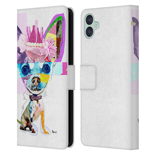 Michel Keck Animal Collage Chihuahua Leather Book Wallet Case Cover For Samsung Galaxy M04 5G / A04e