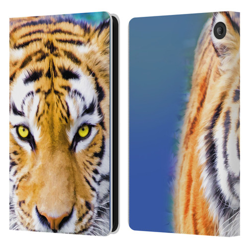 Aimee Stewart Animals Tiger Lily Leather Book Wallet Case Cover For Amazon Fire 7 2022