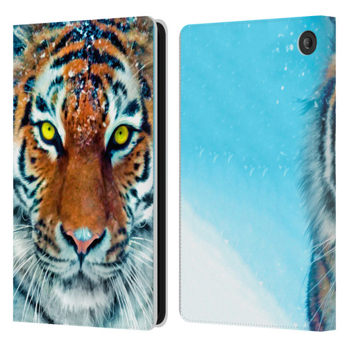 Aimee Stewart Animals Yellow Tiger Leather Book Wallet Case Cover For Amazon Fire 7 2022