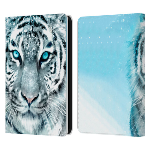 Aimee Stewart Animals White Tiger Leather Book Wallet Case Cover For Amazon Kindle 11th Gen 6in 2022