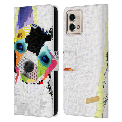 Michel Keck Dogs 2 Chihuahua Leather Book Wallet Case Cover For Motorola Moto G Stylus 5G 2023