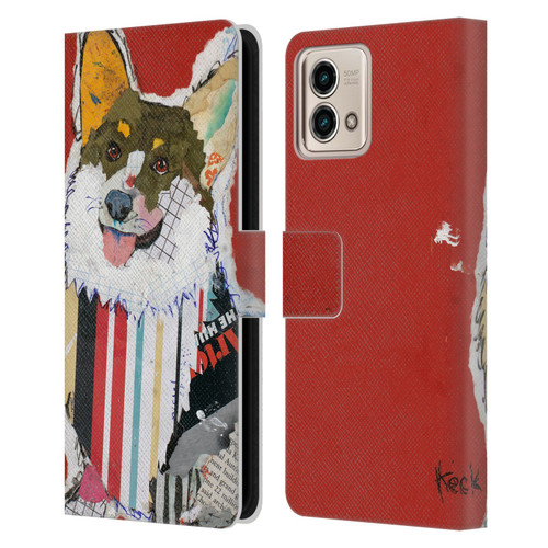 Michel Keck Dogs 2 Corgi Leather Book Wallet Case Cover For Motorola Moto G Stylus 5G 2023