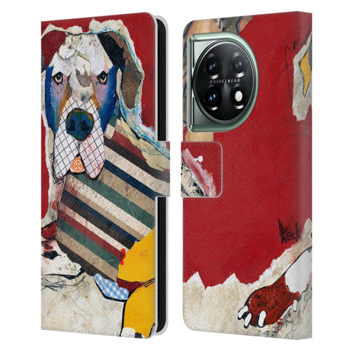 Michel Keck Dogs 2 Great Dane Leather Book Wallet Case Cover For OnePlus 11 5G