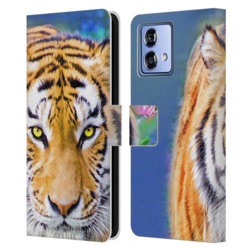 Aimee Stewart Animals Tiger Lily Leather Book Wallet Case Cover For Motorola Moto G84 5G