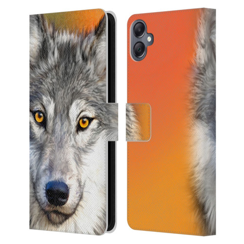 Aimee Stewart Animals Autumn Wolf Leather Book Wallet Case Cover For Samsung Galaxy A05