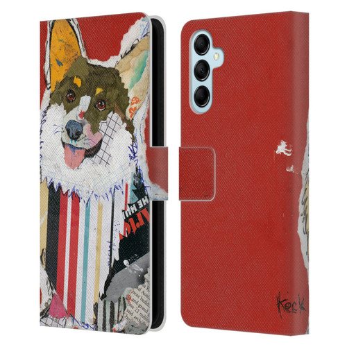 Michel Keck Dogs 2 Corgi Leather Book Wallet Case Cover For Samsung Galaxy M14 5G