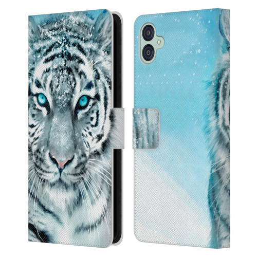 Aimee Stewart Animals White Tiger Leather Book Wallet Case Cover For Samsung Galaxy M04 5G / A04e