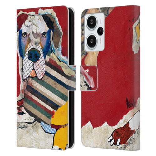 Michel Keck Dogs 2 Great Dane Leather Book Wallet Case Cover For Xiaomi Redmi Note 12T