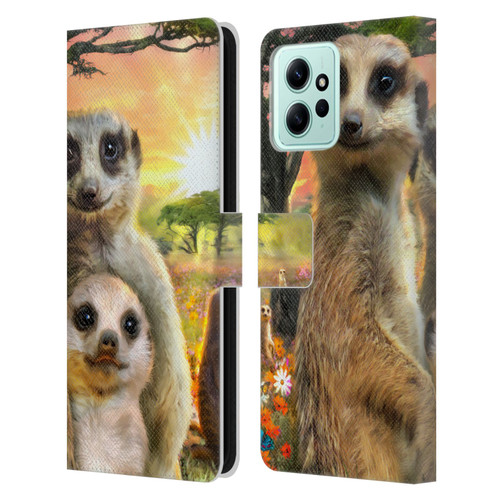 Aimee Stewart Animals Meerkats Leather Book Wallet Case Cover For Xiaomi Redmi 12