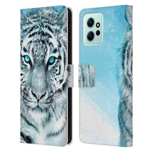 Aimee Stewart Animals White Tiger Leather Book Wallet Case Cover For Xiaomi Redmi 12