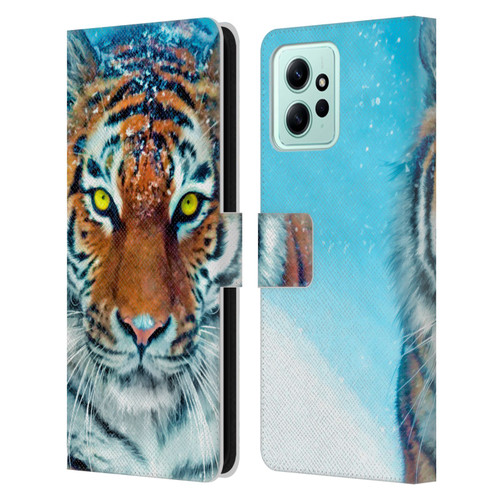 Aimee Stewart Animals Yellow Tiger Leather Book Wallet Case Cover For Xiaomi Redmi 12