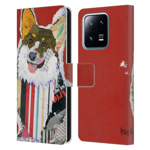 Michel Keck Dogs 2 Corgi Leather Book Wallet Case Cover For Xiaomi 13 Pro 5G