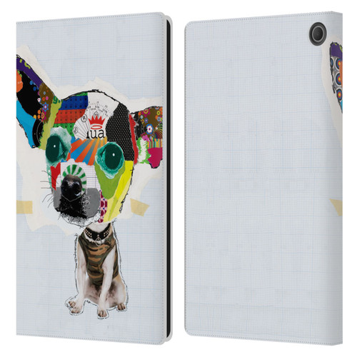 Michel Keck Dogs 3 Chihuahua 2 Leather Book Wallet Case Cover For Amazon Fire Max 11 2023