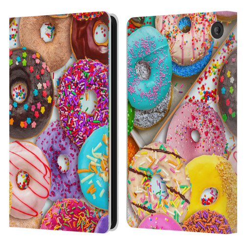 Aimee Stewart Colourful Sweets Donut Noms Leather Book Wallet Case Cover For Amazon Fire 7 2022
