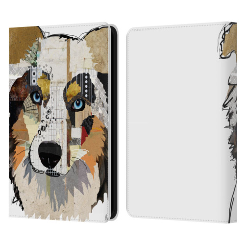 Michel Keck Dogs 3 Australian Shepherd Leather Book Wallet Case Cover For Amazon Kindle 11th Gen 6in 2022