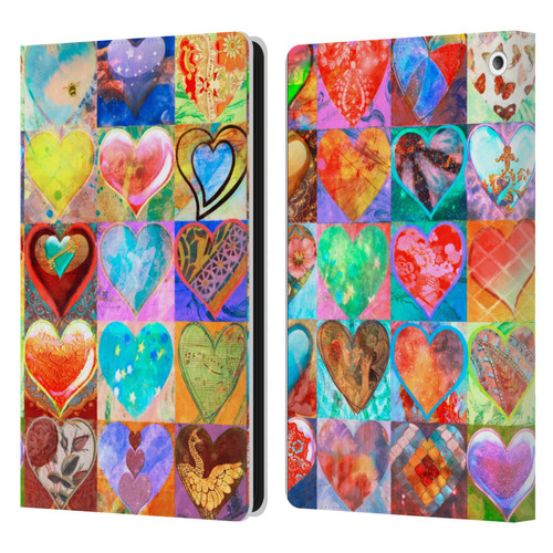 Aimee Stewart Colourful Sweets Hearts Grid Leather Book Wallet Case Cover For Amazon Fire HD 8/Fire HD 8 Plus 2020