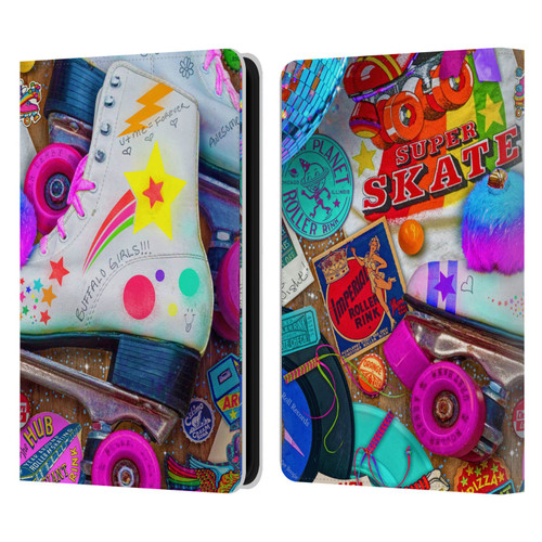 Aimee Stewart Colourful Sweets Skate Night Leather Book Wallet Case Cover For Amazon Kindle 11th Gen 6in 2022