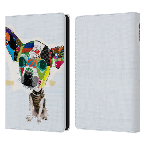 Michel Keck Dogs 3 Chihuahua 2 Leather Book Wallet Case Cover For Amazon Kindle Paperwhite 5 (2021)