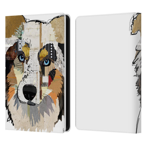 Michel Keck Dogs 3 Australian Shepherd Leather Book Wallet Case Cover For Amazon Kindle Paperwhite 5 (2021)