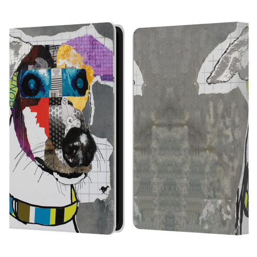 Michel Keck Dogs 3 Greyhound Leather Book Wallet Case Cover For Amazon Kindle Paperwhite 5 (2021)