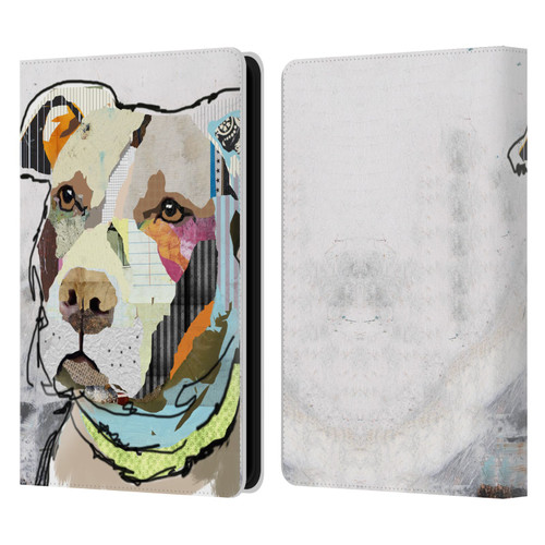 Michel Keck Dogs 3 Pit Bull Leather Book Wallet Case Cover For Amazon Kindle Paperwhite 5 (2021)