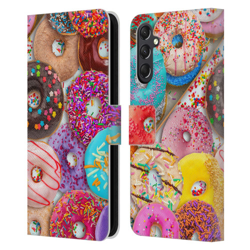 Aimee Stewart Colourful Sweets Donut Noms Leather Book Wallet Case Cover For Samsung Galaxy A24 4G / M34 5G