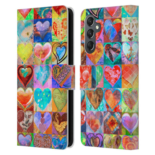 Aimee Stewart Colourful Sweets Hearts Grid Leather Book Wallet Case Cover For Samsung Galaxy A25 5G