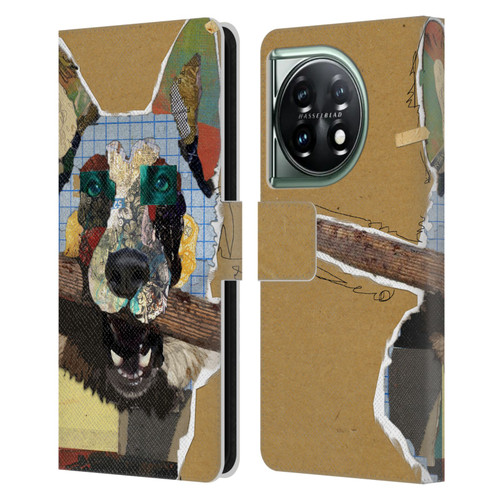Michel Keck Dogs 3 German Shepherd Leather Book Wallet Case Cover For OnePlus 11 5G