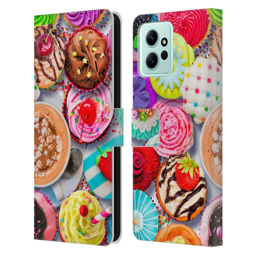 Aimee Stewart Colourful Sweets Cupcakes And Cocoa Leather Book Wallet Case Cover For Xiaomi Redmi 12