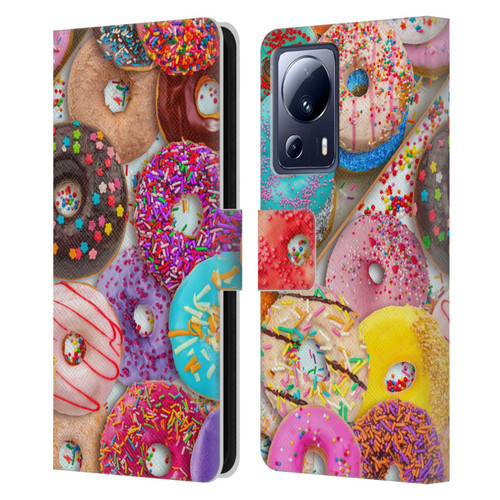 Aimee Stewart Colourful Sweets Donut Noms Leather Book Wallet Case Cover For Xiaomi 13 Lite 5G