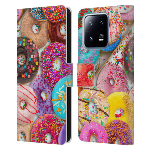 Aimee Stewart Colourful Sweets Donut Noms Leather Book Wallet Case Cover For Xiaomi 13 Pro 5G