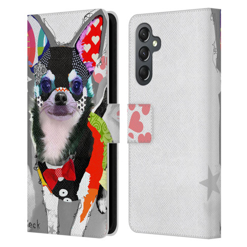 Michel Keck Dogs 3 Chihuahua Leather Book Wallet Case Cover For Samsung Galaxy A25 5G