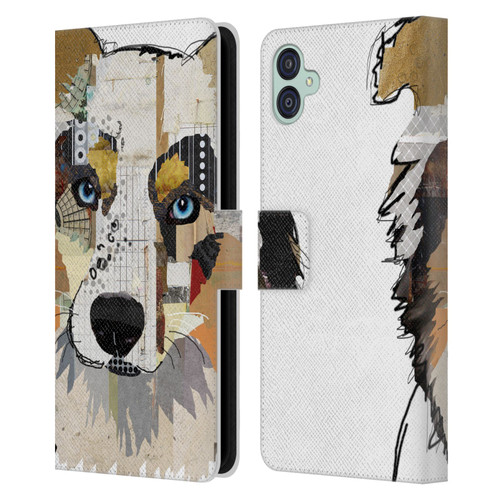 Michel Keck Dogs 3 Australian Shepherd Leather Book Wallet Case Cover For Samsung Galaxy M04 5G / A04e