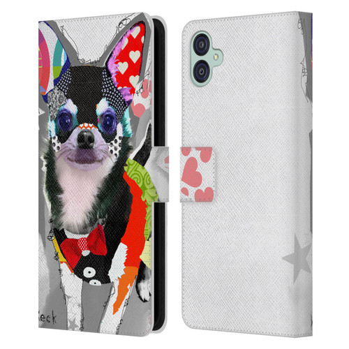 Michel Keck Dogs 3 Chihuahua Leather Book Wallet Case Cover For Samsung Galaxy M04 5G / A04e