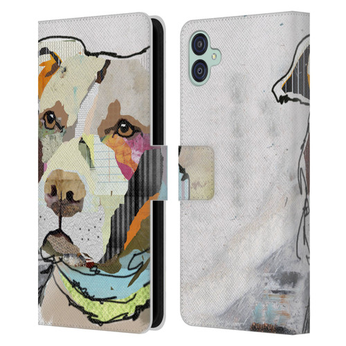 Michel Keck Dogs 3 Pit Bull Leather Book Wallet Case Cover For Samsung Galaxy M04 5G / A04e